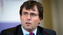 Finanzminister Marcus Optendrenk bei der Pressekonferenz zur 31. Sitzung des Stabilitaetsrates im Bundesministerium der Finanzen am 12.06.2025.