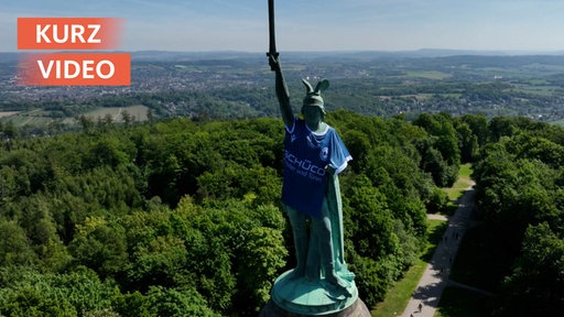Hermannsdenkmal trägt Trikot | Kurzvideo | tn