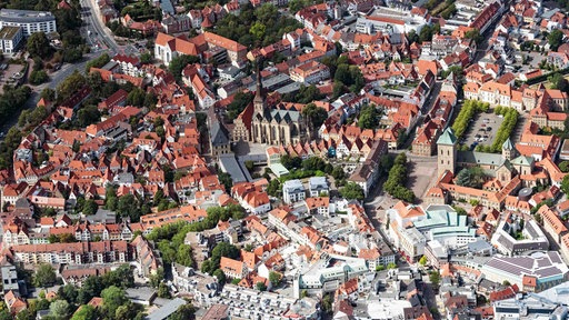 Stadtansicht vom Innenstadtbereich in Osnabrück im Bundesland Niedersachsen, Deutschland