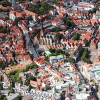 Stadtansicht vom Innenstadtbereich in Osnabrück im Bundesland Niedersachsen, Deutschland