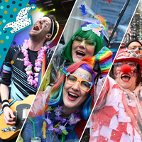Eine Collage mit Bildern vom Straßenkarneval in NRW