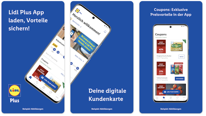 Anzeige für die LidlPlus-App in einem App-Store