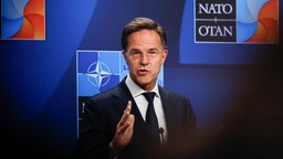NATO-Generalsekretär Mark Rutte bei einer Pressekonferenz