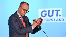 Friedrich Merz spricht während einer Wahlkampfveranstaltung am 16. Januar 2026 in Bad Rappenau