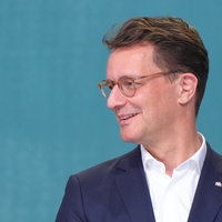 Merz und Wüst bei CDU Europa Wahlkampfveranstaltung in Aachen