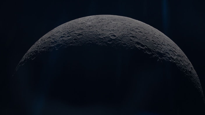 Foto der Mondoberfläche, aufgenommen aus der Orion Raumkapsel