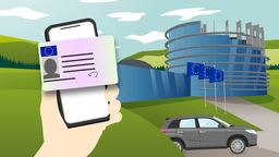 Illustration zum neuen digitalen Führerschein in der EU