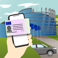 Illustration zum neuen digitalen Führerschein in der EU