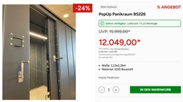 Eine Anzeige für einen privaten Schutzraum
