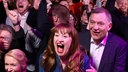 Bundestagswahl 2025: Linke-Politiker Jan van Aken und Heidi Reichinnek freuen sich über die Ergebnisse