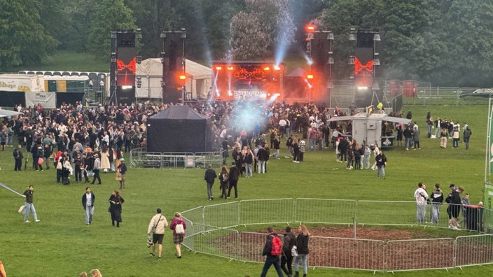 Das Festgelände im trüben Tageslicht
