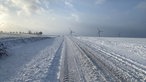 Die Sonne scheint vom blauen Himmel auf die von Schnee bedeckten Felder im Kreis Höxter
