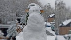 Schneefigur mit Nilpferd Kopf