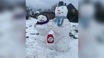 Eine Schneefamilie