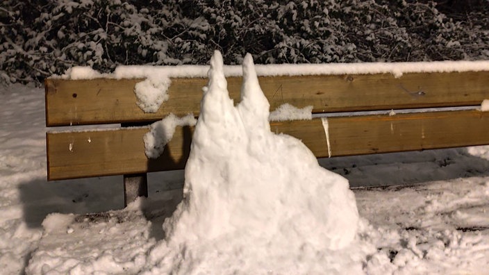 Der Kölner Dom als Schneefigur