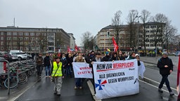 Schüler protestieren auf der Straße in Münster