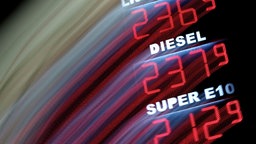 Spritpreise an einer nächtlichen Star-Tankstelle bei Köln