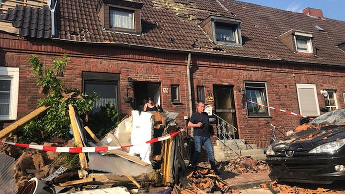 Ein beschädigtes Haus