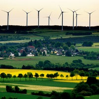 Windkraftanlagen am Horizont
