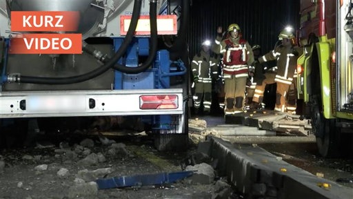 Unfallstelle nach Lkw-Unfall auf A43