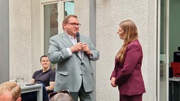 SPD-Oberbürgermeister Frank Meyer auf Wahlparty der SPD
