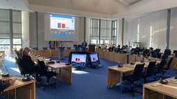 Präsentation der Stichwahl zum Landrat im Rhein-Kreis Neuss im Kreishaus Grevenbroich 
