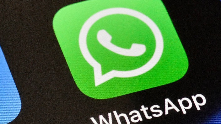 WhatsApp-Icon auf einem Bildschirm
