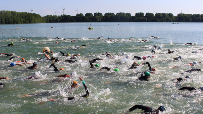 Schwimmer beim Indeland-Triathlon