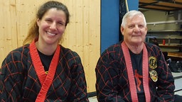 Trainerin Janine Poqué und Verbandspräsident Franz Josef Wolf bei der Hapkido EM in Aachen