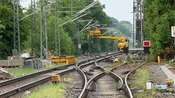 Baustelle auf den Gleisen in Leichlingen