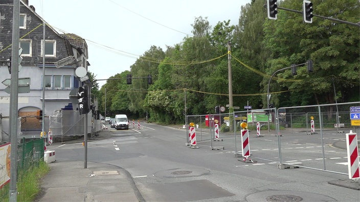 Halbsperrung am Wiedener Kreuz