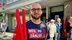 Max Schmidt war bei der Demo in Düsseldorf dabei
