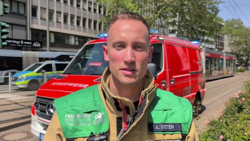 Pressesprecher der Düsseldorfer Feuerwehr zum Straßenbahnunfall