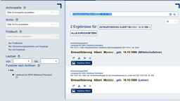 Schlagwortsuche auf der Internetseite des Landesarchivs NRW