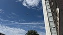 Fliegende Drohne am St.Josef Krankenhaus in Essen Kupferdreh