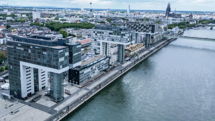 Der Rheinauhafen in  Köln von oben
