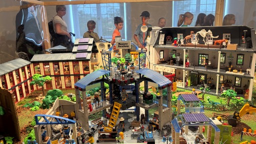 Miniatur-Nachbau des Museums des Schlosses Homburg aus Playmobil.