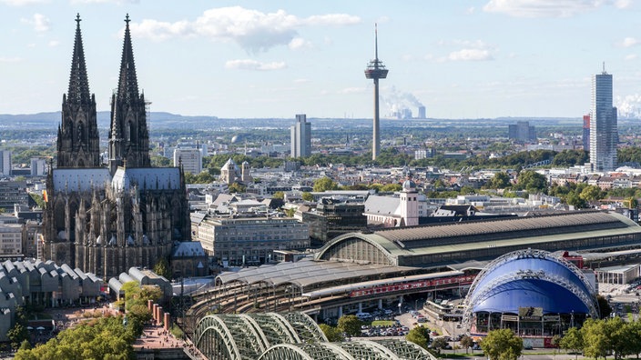 Kölner Altstadt, gesehen vom Triangle Hochhaus