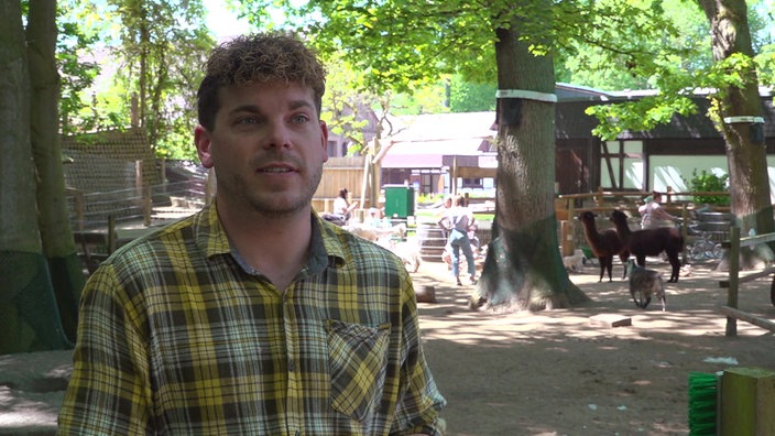 Markus Köchling, Halter der Alpakas, schaut in die Kamera.