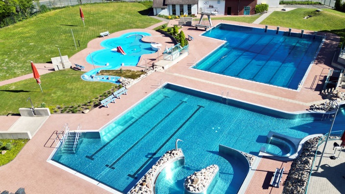 Das Freibad Gescher von oben