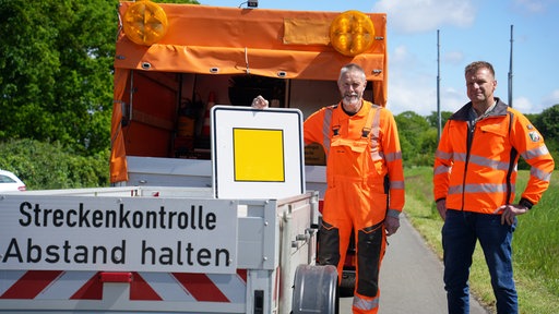 Dionysius Goecke und Marco Wolzenburg auf Streckenkontrolle.