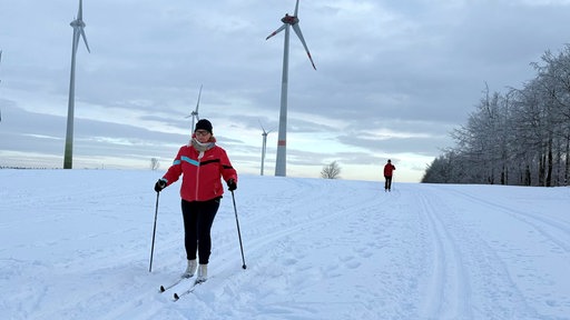 Langläuferin auf dem 6 Kilometer langen Rundkurs
