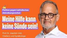 Das Bild zeigt Prof. Dr. Joachim Volz auf dem Titelbild der Petition.