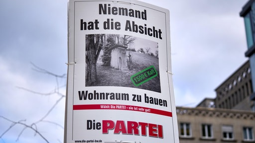 Ein Werbeplakat der Partei 