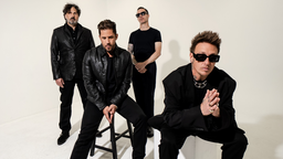 Die Metal- und Rockband Papa Roach posiert vor der Kamera.