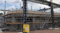 Das neue Vereinsheim wird im 3-D-Betondruckverfahren gebaut. 