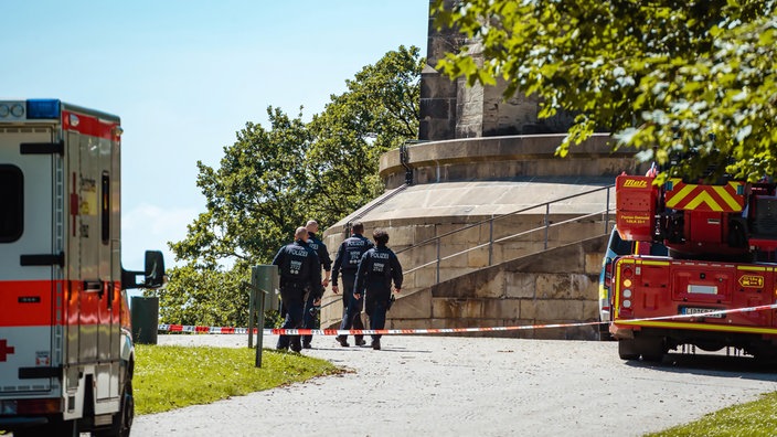 Polizeieinsatz am Hermannsdenkmal in Detmold