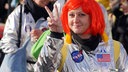 Karnevalistin verkleidet als Astronaut