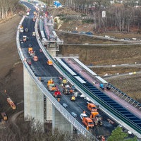Baustelle auf der Rahmedetalbrücke von oben