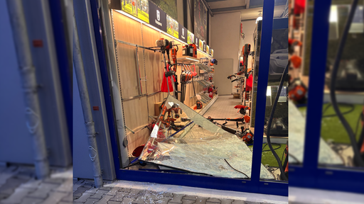 Zerstörtes Schaufenster
